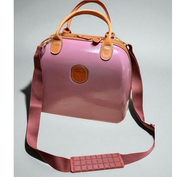 Bric’s Italy Carry On Luggage Hardshell Overnight Carry On Travel Bag Pink Plane - Picture 1 of 14
